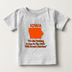Camiseta De Bebé Iowa - Como Esperar en la Cola del DMV...