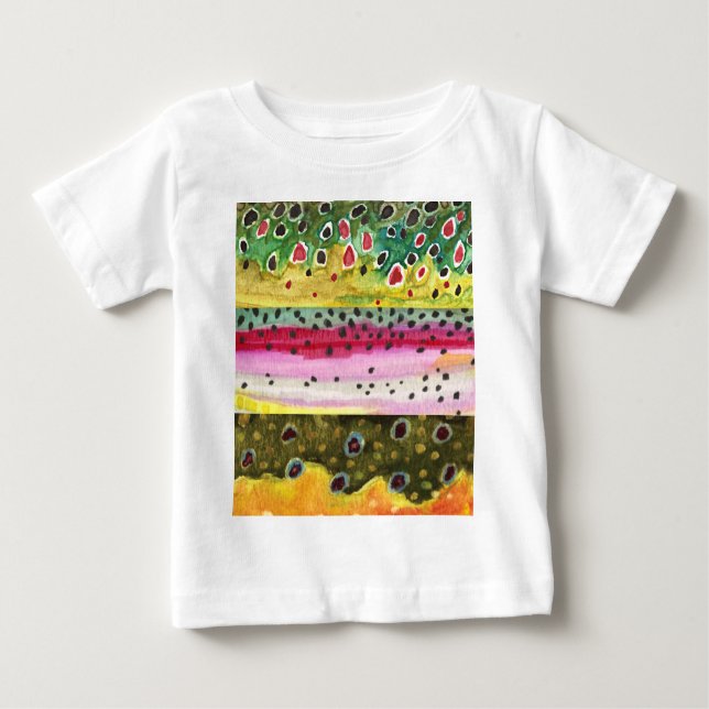 Camiseta De Bebé Iquiología de la pesca de trucha (Anverso)