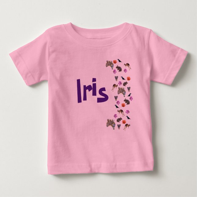 Camiseta De Bebé Iris, Chicas Llaman A La Vida Silvestre Australian (Anverso)