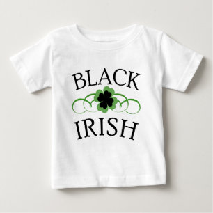 Camiseta De Bebé IRLANDÉS del NEGRO con el trébol negro
