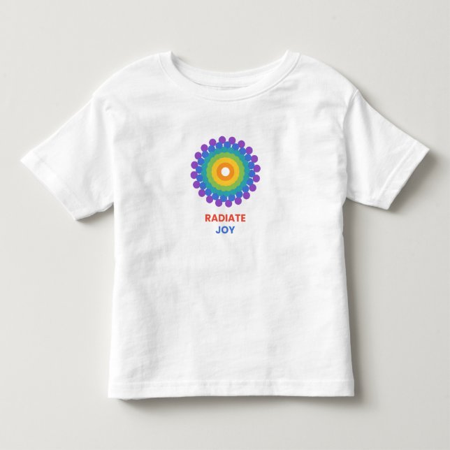 Camiseta De Bebé Irradia Alegría - Explosión de Mandala de Arcoíris (Anverso)