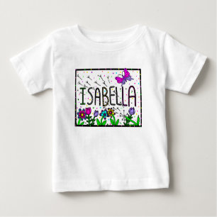 Camiseta De Bebé Isabella Nombre Chica, Arte Whimsical