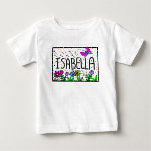 Camiseta De Bebé Isabella Nombre de Niña, Arte Caprichoso