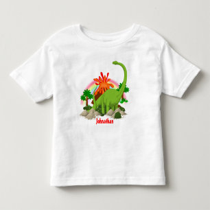 Camiseta De Bebé Isla de fantasía de dinosaurios DIY nombre a los 