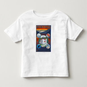 Camiseta De Bebé Isla de Whidbey, poster del viaje de
