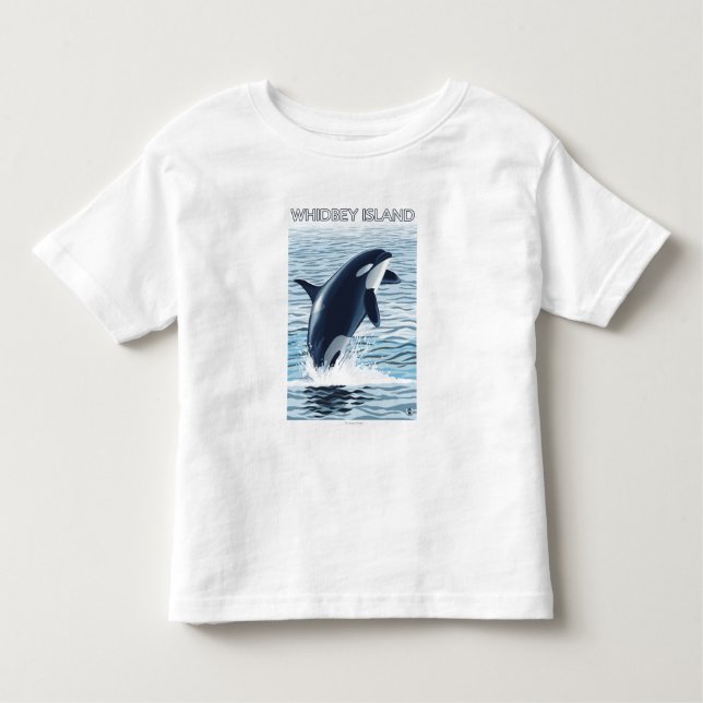 Camiseta De Bebé Isla de Whidbey, salto de WashingtonOrca (Anverso)