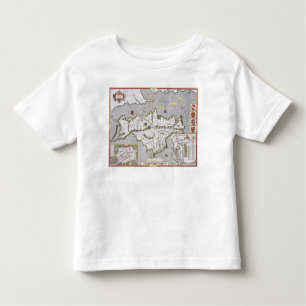 Camiseta De Bebé Isla del Wight, grabada por Jodocus Hondius