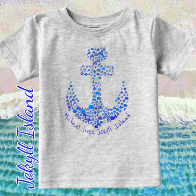 Camiseta De Bebé Isla Jekyll Anclaje de criaturas marinas de Georgi (Subido por el creador)