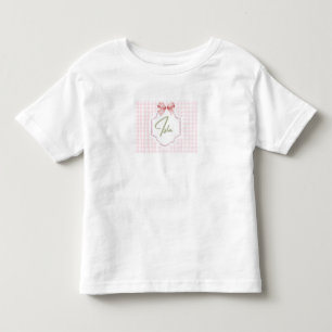 Camiseta De Bebé Isla Personalizada Niña Bebé Nursery Bow&Gingham