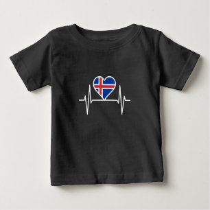 Camiseta De Bebé Islandia: latido de la bandera de Islandia