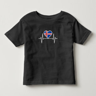 Camiseta De Bebé Islandia - Latido de la bandera de Islandia