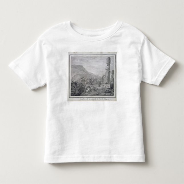 Camiseta De Bebé Isleños y monumentos de la isla de pascua, 1786 (Anverso)