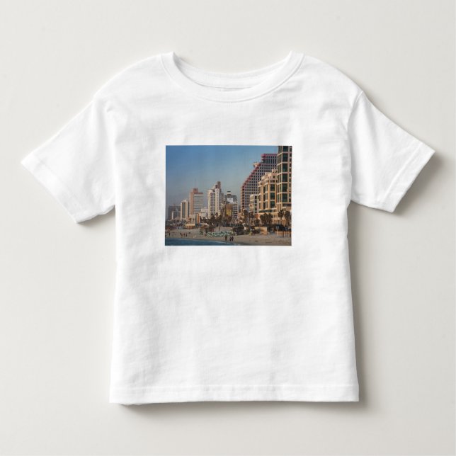 Camiseta De Bebé Israel, Tel Aviv, playa, hoteles, atardecer (Anverso)