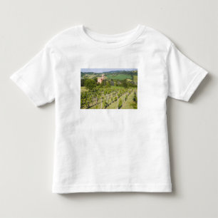 Camiseta De Bebé Italia, Bolonia, Vista a través de viñedo a Chiesa