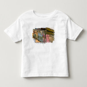 Camiseta De Bebé Italia, Burano. Barcos en un canal con