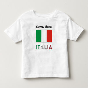 Camiseta De Bebé Italia e Bandiera Italiana con il Tuo Nome