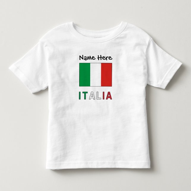Camiseta De Bebé Italia e Bandiera Italiana con il Tuo Nome (Anverso)