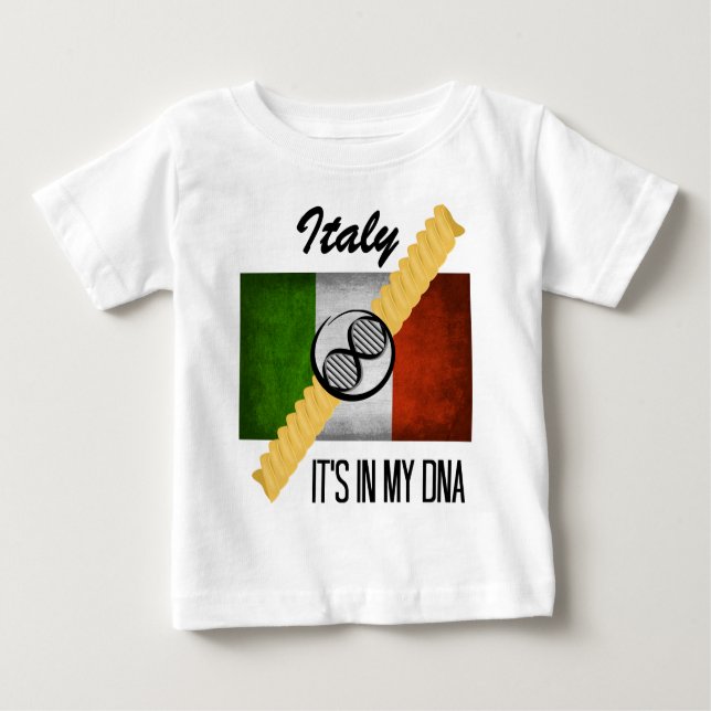 Camiseta De Bebé Italia está en mi bandera italiana Rotini de la (Anverso)