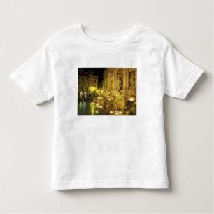 Camiseta De Bebé Italia, Roma. Fontana de Trevi de noche.