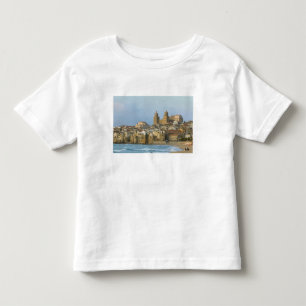 Camiseta De Bebé Italia, Sicilia, Cefalù, Vista con Duomo desde 2