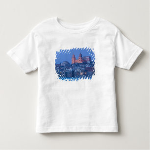 Camiseta De Bebé Italia, Sicilia, Cefalu, Vista con el Duomo desde