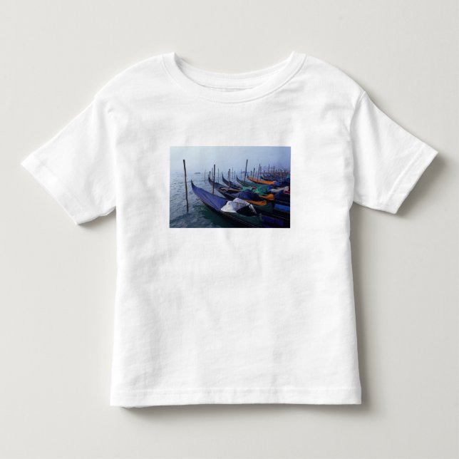 Camiseta De Bebé Italia, Venecia. Gondolas. (Anverso)