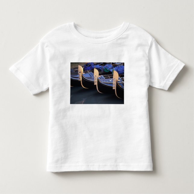 Camiseta De Bebé Italia, Veneto, Venecia. Fila de góndolas. (Anverso)