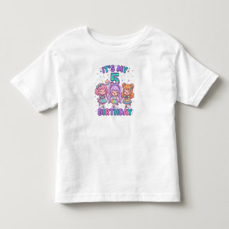Camiseta De Bebé It's My 5th Birthday Cute Kawaii Girls Party 