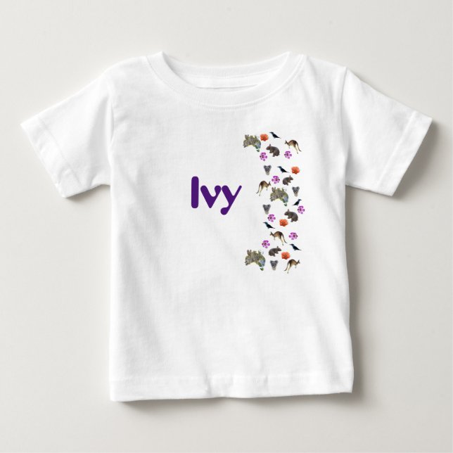 Camiseta De Bebé Ivy, Chicas Nombran A La Vida Salvaje Australiana, (Anverso)