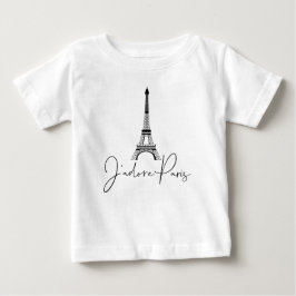 Camiseta De Bebé J' adore Paris Eiffel Tower Cute White