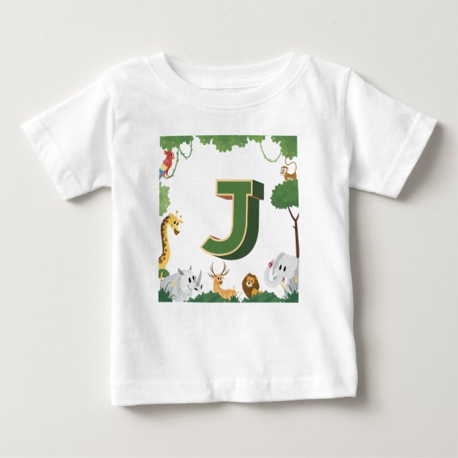 Camiseta De Bebé J de Jungla (Anverso)