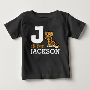 Camiseta De Bebé J está para JAGUAR y el nombre de los niños