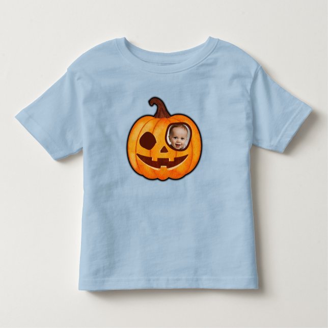 Camiseta De Bebé Jack o lantern personalizado de fotos monstruo de  (Anverso)