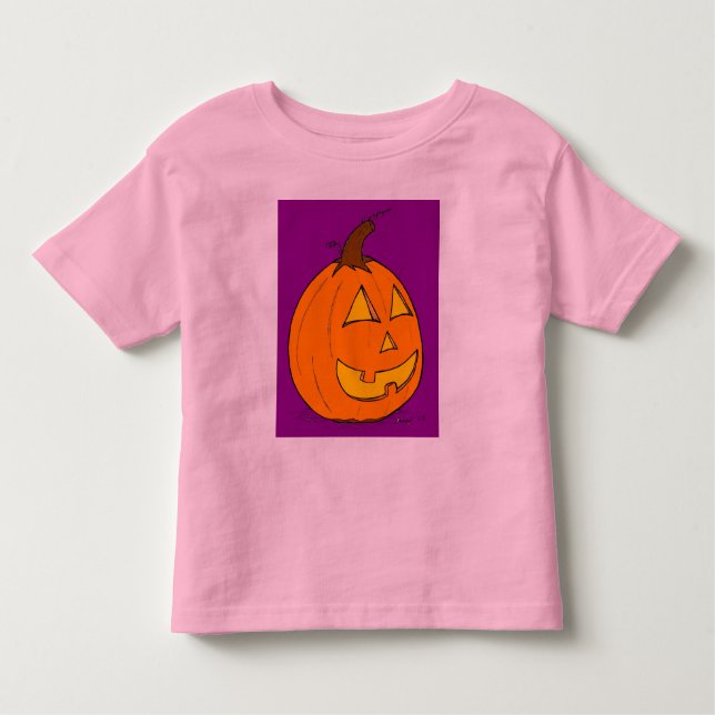 Camiseta De Bebé Jack o' Lantern Purple Toddlers Ringer T-Shirt (Anverso)