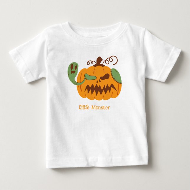 Camiseta De Bebé Jack-o'-Lantern y Bones hablaban de Halloween (Anverso)