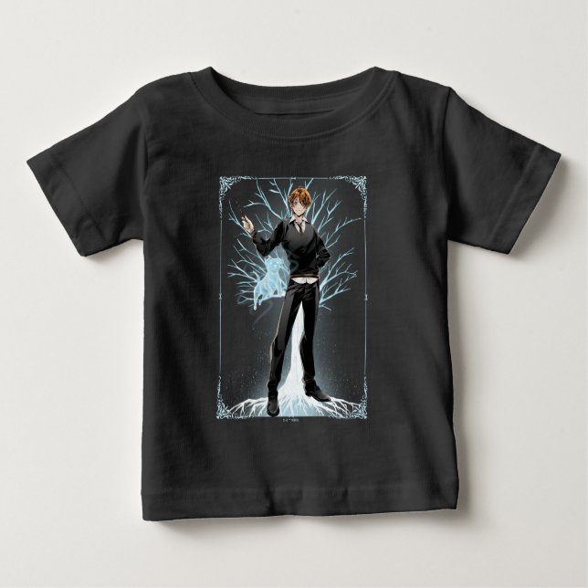 Camiseta De Bebé Jack Russell Terrier Patronus de Anime Ron Weasley (Anverso)