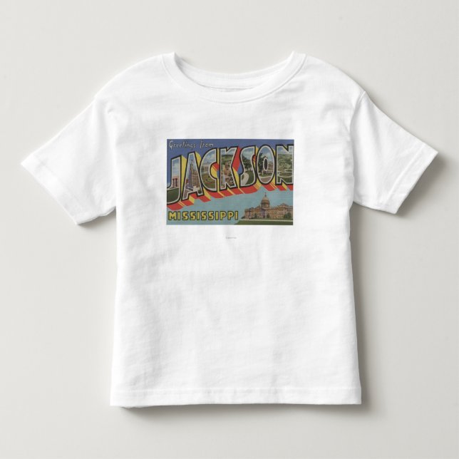 Camiseta De Bebé Jackson, Mississippi - escenas grandes de la letra (Anverso)