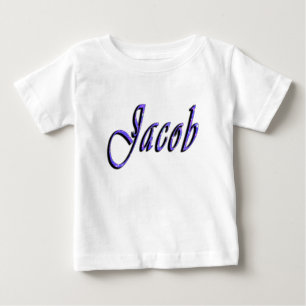Camiseta De Bebé Jacob, Nombre, Logo, Camiseta Blanca del bebé