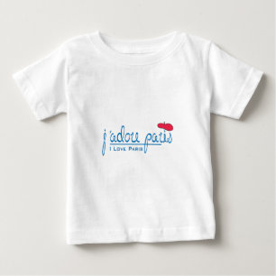Camiseta De Bebé j'adore Paris (Amo París) con boina roja