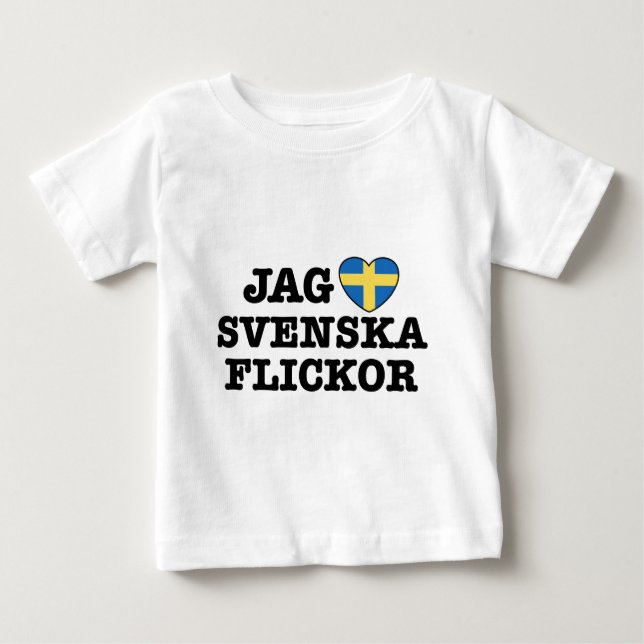 Camiseta De Bebé Jag Svenska Flickor (Anverso)