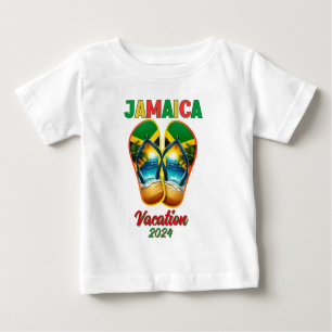 Camiseta De Bebé Jamaica 2024 Flip Flop Vacation Tropical Beach