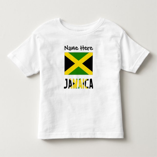 Camiseta De Bebé Jamaica and Jamaican Flag with Your Name (Anverso)