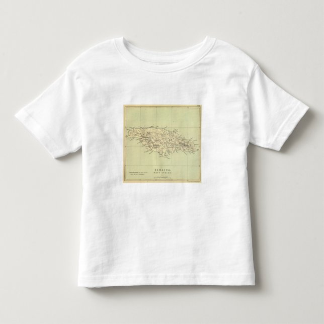 Camiseta De Bebé Jamaica litografió el mapa (Anverso)