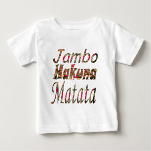 Camiseta De Bebé Jambo Hakuna Matata Arte Vintage Africano Impreso