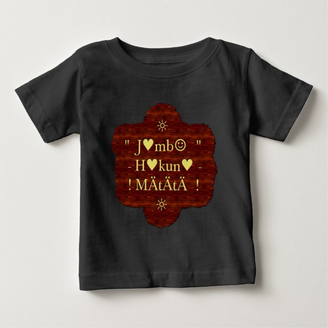 Camiseta De Bebé Jambo Hakuna Matata: Dibujo/gráfico de arte africa (Anverso)