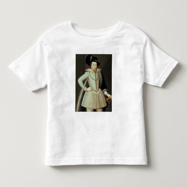 Camiseta De Bebé James I, retrato de la mitad-longitud (Anverso)