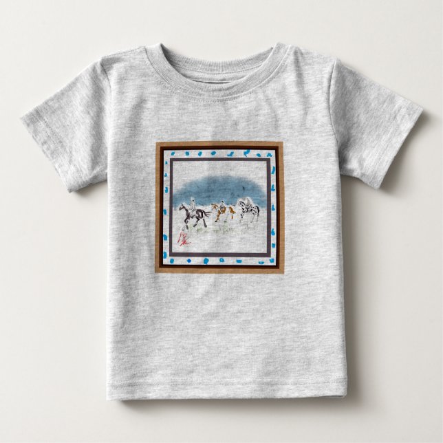 Camiseta De Bebé Japanese horse samurai art equestrian sumi (Anverso)