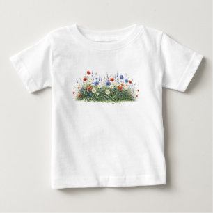Camiseta De Bebé Jardín botánico de flores de pradera silvestre