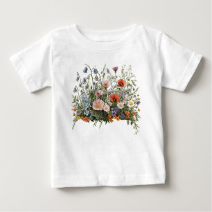 Camiseta De Bebé Jardín botánico de flores de pradera silvestre