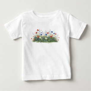 Camiseta De Bebé Jardín botánico de pradera de flores silvestres